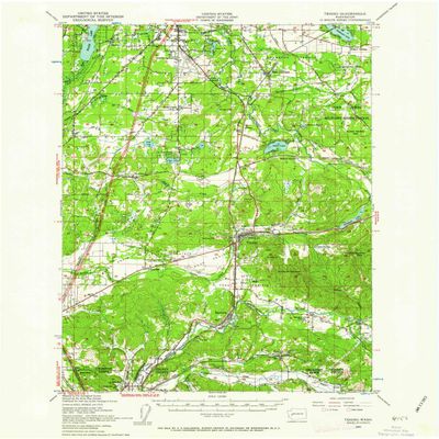 YellowMaps Tenino WA topo map, 1:62500 Scale, 15 X 15 Minute, Historical, 1949, Updated 1962, 21 x 17 in - Polypropylene