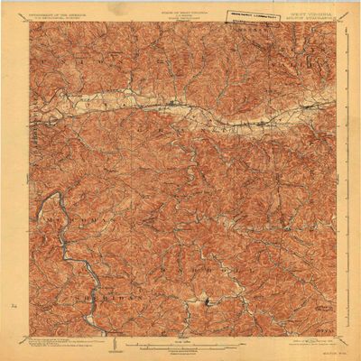 YellowMaps Milton WV topo map, 1:62500 Scale, 15 X 15 Minute, Historical, 1902, Updated 1925, 20 x 16.2 in - Tyvek