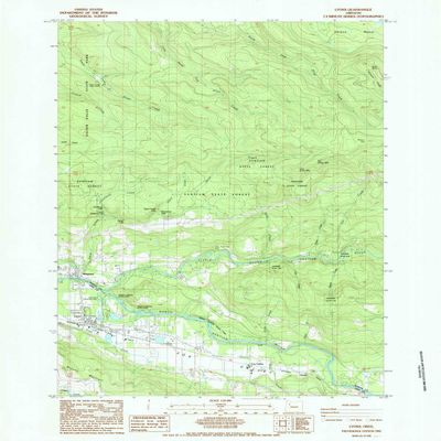 YellowMaps Lyons OR topo map, 1:24000 Scale, 7.5 X 7.5 Minute, Historical, 1985, Updated 1985, 26.8 x 21.9 in - Tyvek