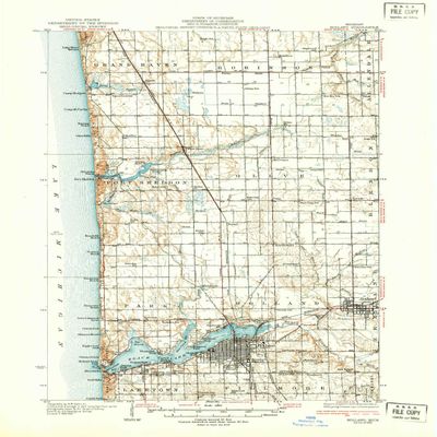 YellowMaps Holland MI topo map, 1:62500 Scale, 15 X 15 Minute, Historical, 1932, 20.7 x 17 in - Polypropylene