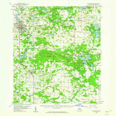 YellowMaps Big Rapids MI topo map, 1:62500 Scale, 15 X 15 Minute, Historical, 1958, Updated 1960, 21 x 17 in - Polypropylene