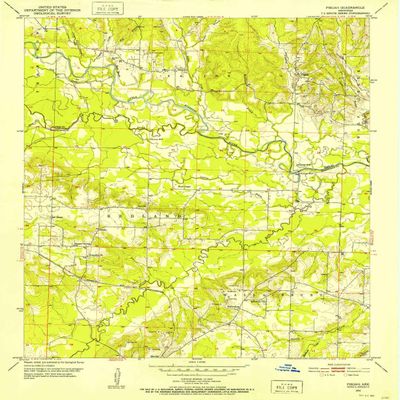 YellowMaps Pisgah AR topo map, 1:24000 Scale, 7.5 X 7.5 Minute, Historical, 1951, Updated 1952, 26.8 x 22 in - Polypropylene