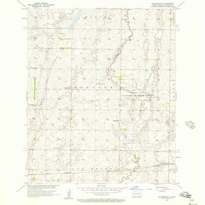 YellowMaps Silverleaf ND topo map, 1:24000 Scale, 7.5 X 7.5 Minute, Historical, 1956, Updated 1957, 26.8 x 22 in - Polypropylene