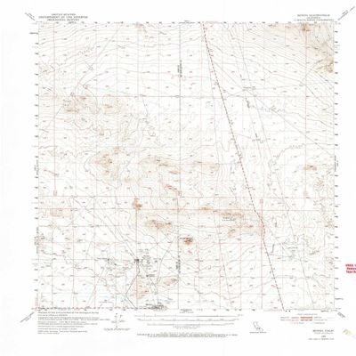YellowMaps Boron CA topo map, 1:62500 Scale, 15 X 15 Minute, Historical, 1954, Updated 1971, 21.8 x 17.3 in - Polypropylene