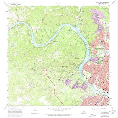 YellowMaps Austin West TX topo map, 1:24000 Scale, 7.5 X 7.5 Minute, Historical, 1966, Updated 1974, 27 x 23 in - Polypropylene
