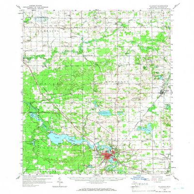 YellowMaps Allegan MI topo map, 1:62500 Scale, 15 X 15 Minute, Historical, 1958, Updated 1966, 20.8 x 17 in - Polypropylene