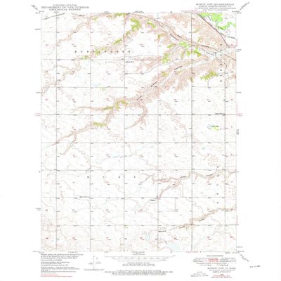 YellowMaps Minot NW ND topo map, 1:24000 Scale, 7.5 X 7.5 Minute, Historical, 1948, Updated 1976, 26.9 x 22 in - Polypropylene