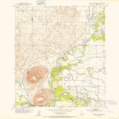 YellowMaps Menan Buttes ID topo map, 1:24000 Scale, 7.5 X 7.5 Minute, Historical, 1951, Updated 1953, 27 x 21.9 in - Tyvek