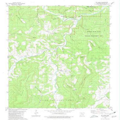 YellowMaps Mt Judea AR topo map, 1:24000 Scale, 7.5 X 7.5 Minute, Historical, 1980, Updated 1981, 26.7 x 21.9 in - Polypropylene