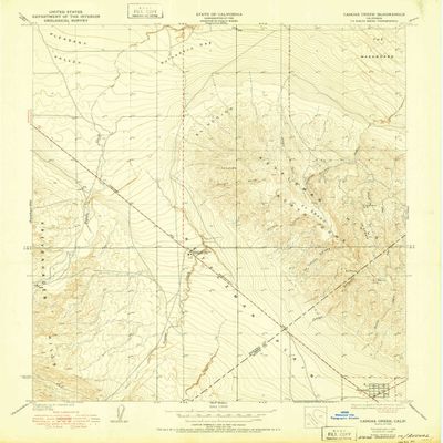 YellowMaps Canoas Creek CA topo map, 1:24000 Scale, 7.5 X 7.5 Minute, Historical, 1950, 26.8 x 22 in - Polypropylene