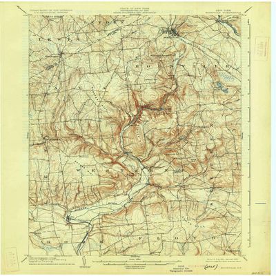 YellowMaps Boonville NY topo map, 1:62500 Scale, 15 X 15 Minute, Historical, 1904, Updated 1925, 20.1 x 16.6 in - Polypropylene