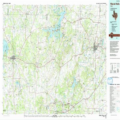 Mineral Wells TX topo map, 1:100000 Scale, 30 X 60 Minute, Historical, 1985, Updated 1992, 24.1 x 42.9 in - Polypropylene