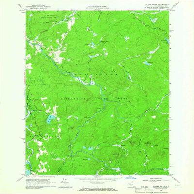 YellowMaps Sylvan Falls NY topo map, 1:24000 Scale, 7.5 X 7.5 Minute, Historical, 1964, Updated 1966, 26.8 x 22 in - Polypropylene