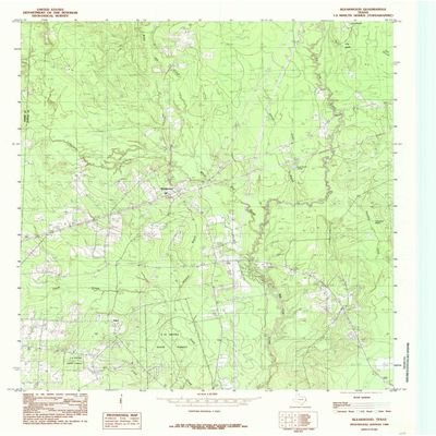 YellowMaps Bleakwood TX topo map, 1:24000 Scale, 7.5 X 7.5 Minute, Historical, 1984, Updated 1985, 27.1 x 23.1 in - Polypropylene