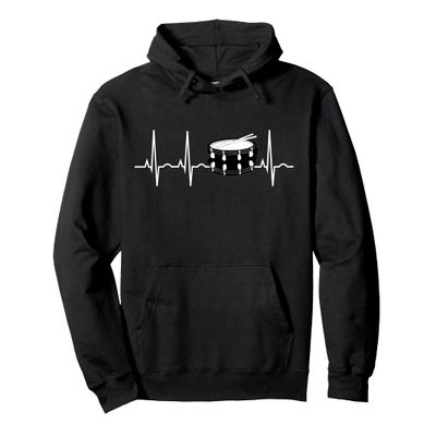 Snare Drum Hoodie - Drummer Heartbeat Hooded Sweatshirt Gift Pullover Hoodie