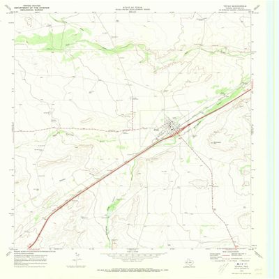 YellowMaps Toyah TX topo map, 1:24000 Scale, 7.5 X 7.5 Minute, Historical, 1970, Updated 1973, 27 x 23 in - Polypropylene