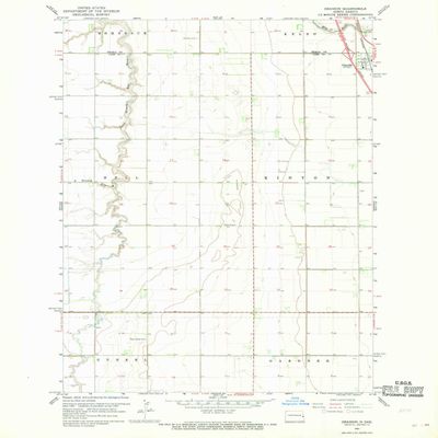 YellowMaps Grandin ND topo map, 1:24000 Scale, 7.5 X 7.5 Minute, Historical, 1967, Updated 1969, 26.8 x 22 in - Polypropylene