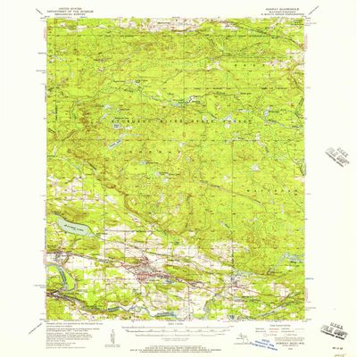 YellowMaps Norway MI topo map, 1:62500 Scale, 15 X 15 Minute, Historical, 1955, Updated 1957, 20.7 x 17 in - Polypropylene