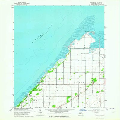 YellowMaps Fish Point MI topo map, 1:24000 Scale, 7.5 X 7.5 Minute, Historical, 1963, Updated 1964, 26.9 x 22 in - Polypropylene