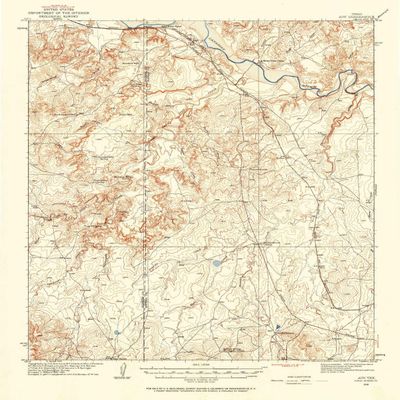 YellowMaps Ady TX topo map, 1:62500 Scale, 15 X 15 Minute, Historical, 1934, Updated 1968, 20.6 x 16.6 in - Polypropylene