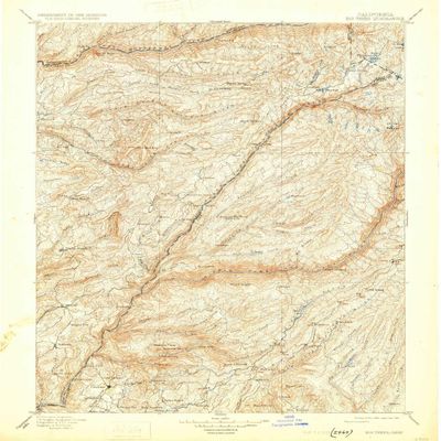 YellowMaps Big Trees CA topo map, 1:125000 Scale, 30 X 30 Minute, Historical, 1901, Updated 1931, 19.8 x 16.5 in - Polypropylene