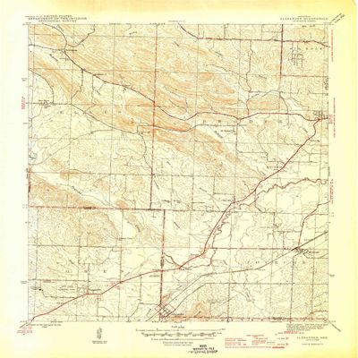 YellowMaps Alexander AR topo map, 1:31680 Scale, 7.5 X 7.5 Minute, Historical, 1944, Updated 1946, 20.8 x 17 in - Polypropylene