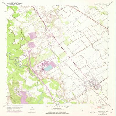 YellowMaps Bloomington TX topo map, 1:24000 Scale, 7.5 X 7.5 Minute, Historical, 1951, Updated 1976, 27 x 23 in - Tyvek