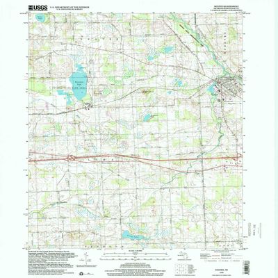 YellowMaps Dexter MI topo map, 1:24000 Scale, 7.5 X 7.5 Minute, Historical, 1996, Updated 2000, 26.9 x 21.9 in - Tyvek