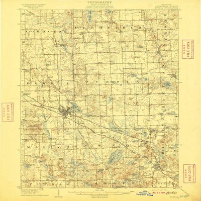 Howell MI topo map, 1:62500 Scale, 15 X 15 Minute, Historical, 1909, 19.7 x 16.5 in - Polypropylene