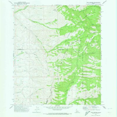 YellowMaps Twin Sisters ID topo map, 1:24000 Scale, 7.5 X 7.5 Minute, Historical, 1970, Updated 1974, 26.9 x 22 in - Tyvek