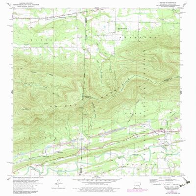 YellowMaps Bates AR topo map, 1:24000 Scale, 7.5 X 7.5 Minute, Historical, 1958, Updated 1979, 26.7 x 22 in - Polypropylene