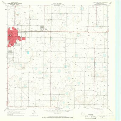 Levelland East TX topo map, 1:24000 Scale, 7.5 X 7.5 Minute, Historical, 1965, Updated 1966, 27 x 23 in - Polypropylene