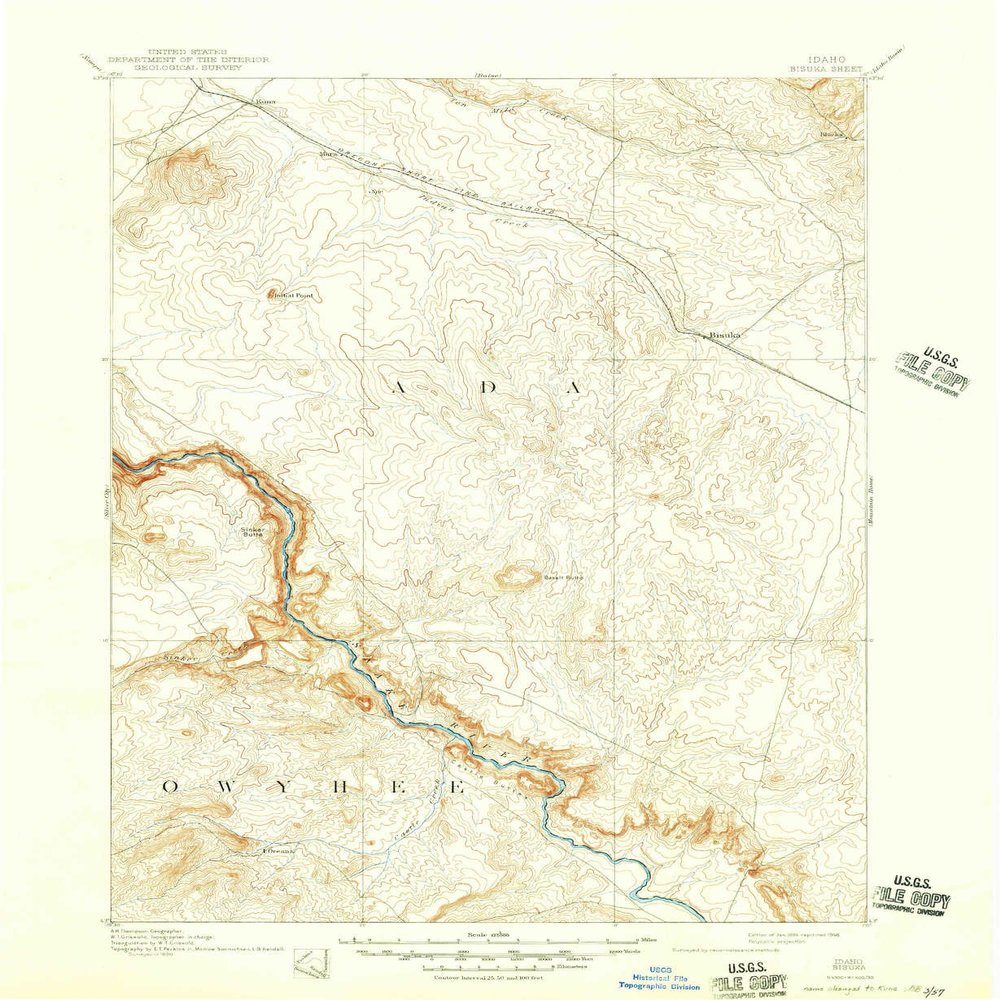 YellowMaps Bisuka ID topo map, 1:125000 Scale, 30 X 30 Minute, Historical, 1894, Updated 1946, 20.7 x 17 in - Polypropylene