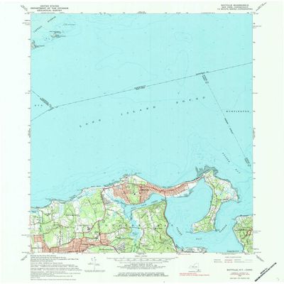 YellowMaps Bayville NY topo map, 1:24000 Scale, 7.5 X 7.5 Minute, Historical, 1967, Updated 1984, 27 x 22 in - Polypropylene
