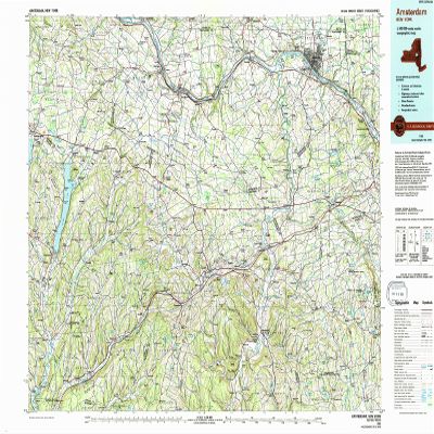 YellowMaps Amsterdam NY topo map, 1:100000 Scale, 30 X 60 Minute, Historical, 1985, Updated 1993, 24.1 x 39.9 in - Polypropylene