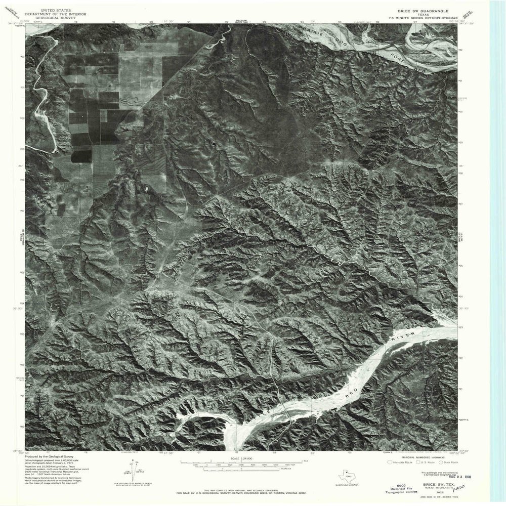 YellowMaps Brice SW TX topo map, 1:24000 Scale, 7.5 X 7.5 Minute, Historical, 1976, Updated 1978, 26.9 x 22 in - Polypropylene