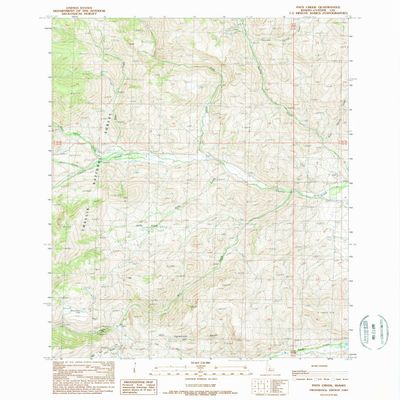 YellowMaps Pats Creek ID topo map, 1:24000 Scale, 7.5 X 7.5 Minute, Historical, 1989, Updated 1989, 26.8 x 22 in - Polypropylene
