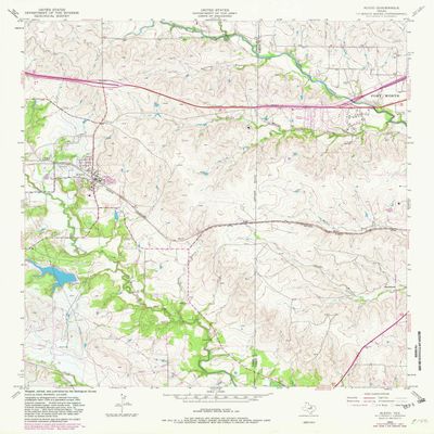 YellowMaps Aledo TX topo map, 1:24000 Scale, 7.5 X 7.5 Minute, Historical, 1955, Updated 1982, 27 x 21.9 in - Tyvek
