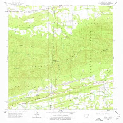 YellowMaps Bates AR topo map, 1:24000 Scale, 7.5 X 7.5 Minute, Historical, 1958, Updated 1977, 26.9 x 22 in - Polypropylene