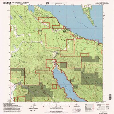YellowMaps Almanor CA topo map, 1:24000 Scale, 7.5 X 7.5 Minute, Historical, 1994, Updated 1998, 26.7 x 21.4 in - Polypropylene