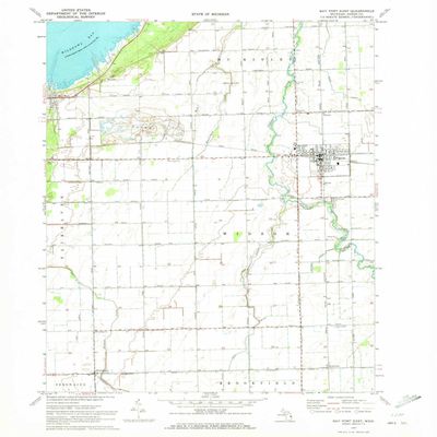 YellowMaps Bay Port East MI topo map, 1:24000 Scale, 7.5 X 7.5 Minute, Historical, 1970, Updated 1972, 26.9 x 22 in - Polypropylene