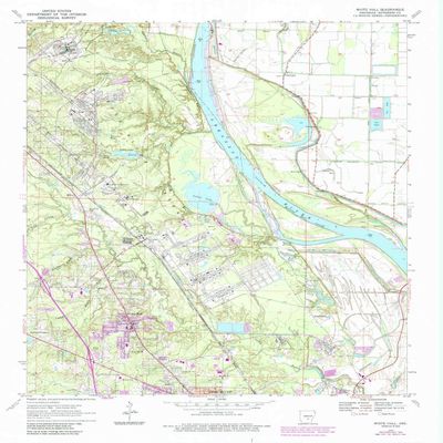 YellowMaps White Hall AR topo map, 1:24000 Scale, 7.5 X 7.5 Minute, Historical, 1970, Updated 1984, 27.1 x 22 in - Polypropylene