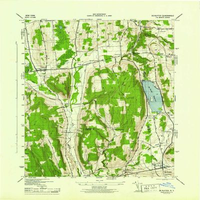 YellowMaps De Ruyter NY topo map, 1:31680 Scale, 7.5 X 7.5 Minute, Historical, 1944, 22 x 17 in - Polypropylene