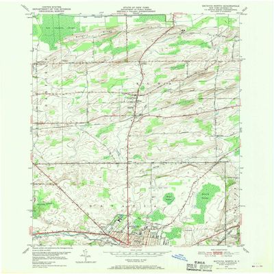 YellowMaps Batavia North NY topo map, 1:24000 Scale, 7.5 X 7.5 Minute, Historical, 1950, Updated 1970, 27 x 22 in - Tyvek