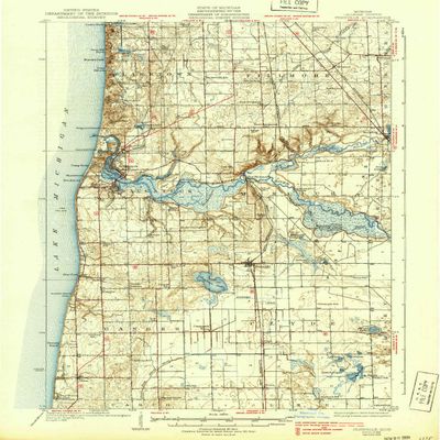 YellowMaps Fennville MI topo map, 1:62500 Scale, 15 X 15 Minute, Historical, 1931, Updated 1939, 19.9 x 16.5 in - Polypropylene