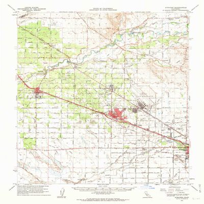 YellowMaps Atwater CA topo map, 1:62500 Scale, 15 X 15 Minute, Historical, 1961, Updated 1963, 20.8 x 16.6 in - Polypropylene