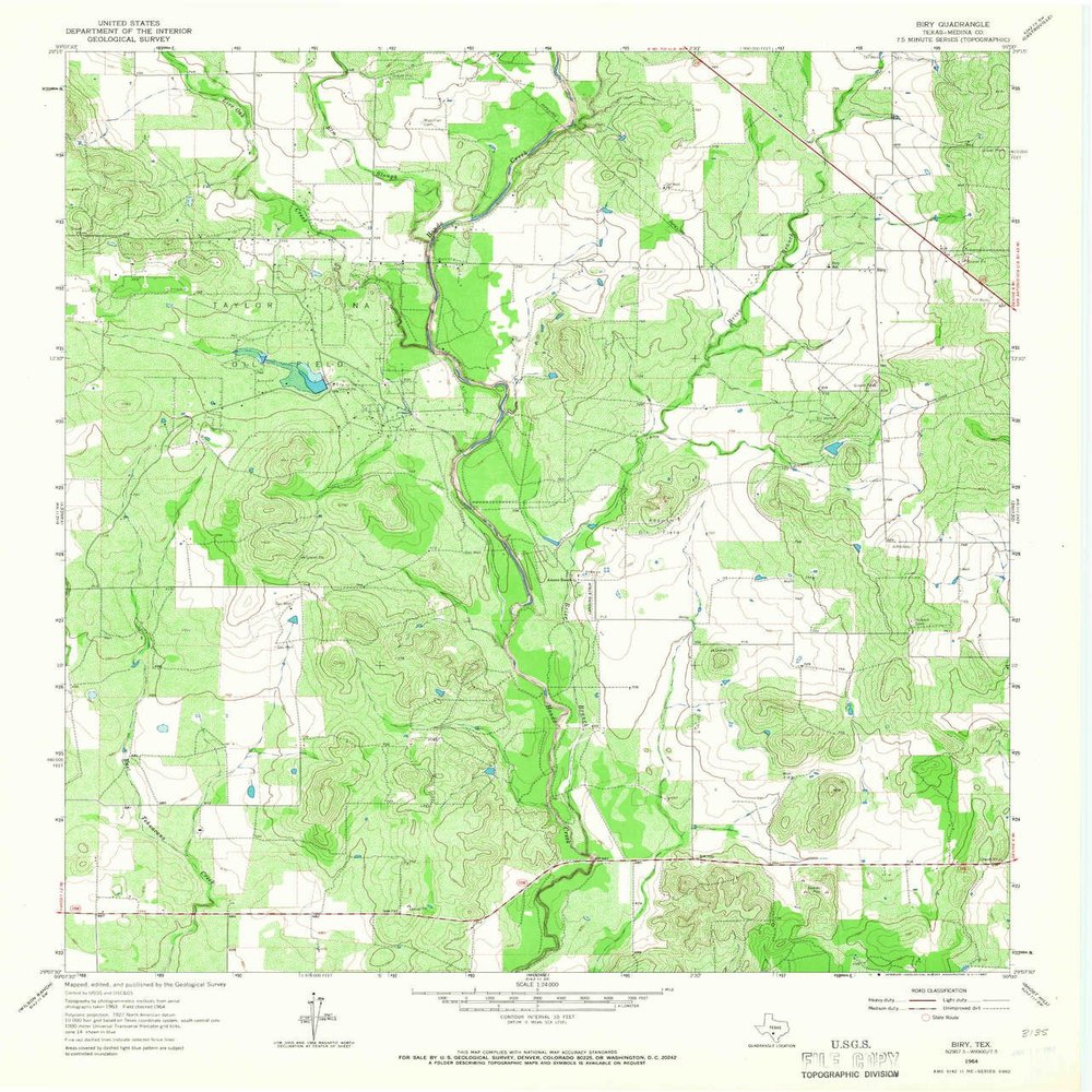 YellowMaps Biry TX topo map, 1:24000 Scale, 7.5 X 7.5 Minute, Historical, 1964, Updated 1967, 27 x 23.1 in - Polypropylene