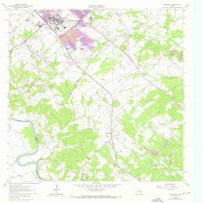 Wellborn TX topo map, 1:24000 Scale, 7.5 X 7.5 Minute, Historical, 1961, Updated 1972, 27 x 23 in - Polypropylene