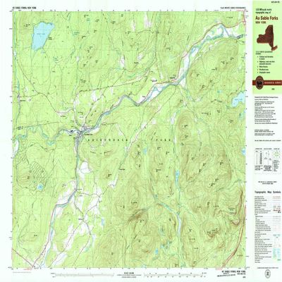 YellowMaps Au Sable Forks NY topo map, 1:25000 Scale, 7.5 X 15 Minute, Historical, 1978, Updated 1979, 24.1 x 37.9 in - Tyvek
