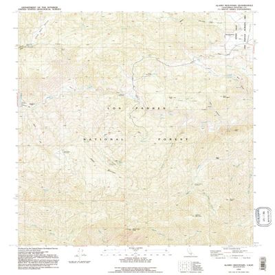 YellowMaps Alamo Mountain CA topo map, 1:24000 Scale, 7.5 X 7.5 Minute, Historical, 1991, Updated 1991, 26.8 x 22 in - Tyvek